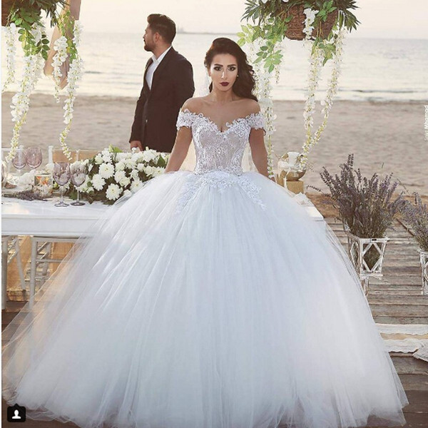Best Wedding Dresses 2016 Unique 2016 Spring Ball Gown Vintage Wedding Gown F Shouler Lace Applique Tulle White Brial Wedding Dresses Knee Length Wedding Dress Lace Ball Gown From