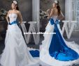 Black and Blue Wedding Dresses Lovely Gorgeous Elegant Satin Lace Appliqued Wirh Bowknot Sash