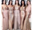 Black and Blush Wedding Beautiful Modest Beach Wedding Bridesmaid Dresses with Rose Gold Sequin Mismatched Wedding Maid Honor Gowns Women Party formal Wear 2019 Burgundy Bridesmaid