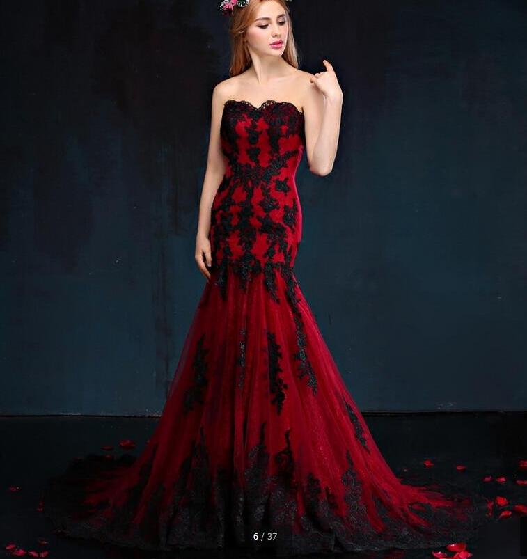 Black and Red Gothic Wedding Dresses Unique Red and Black Wedding Gowns Luxury Wedding Bands Best Gothic