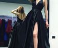 Black Gowns Cheap Fresh Charming A Line Halter Deep V Neck Satin Long Prom Dress