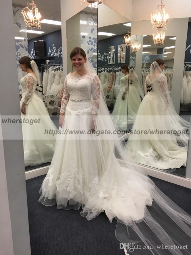 Blouson Wedding Dress Fresh Discount Two Pieces Country Wedding Dresses with Detachable Jacket 3 4 Long Sleeves Vintage Lace Appliques A Line Garden Bridal Gowns Plus Size