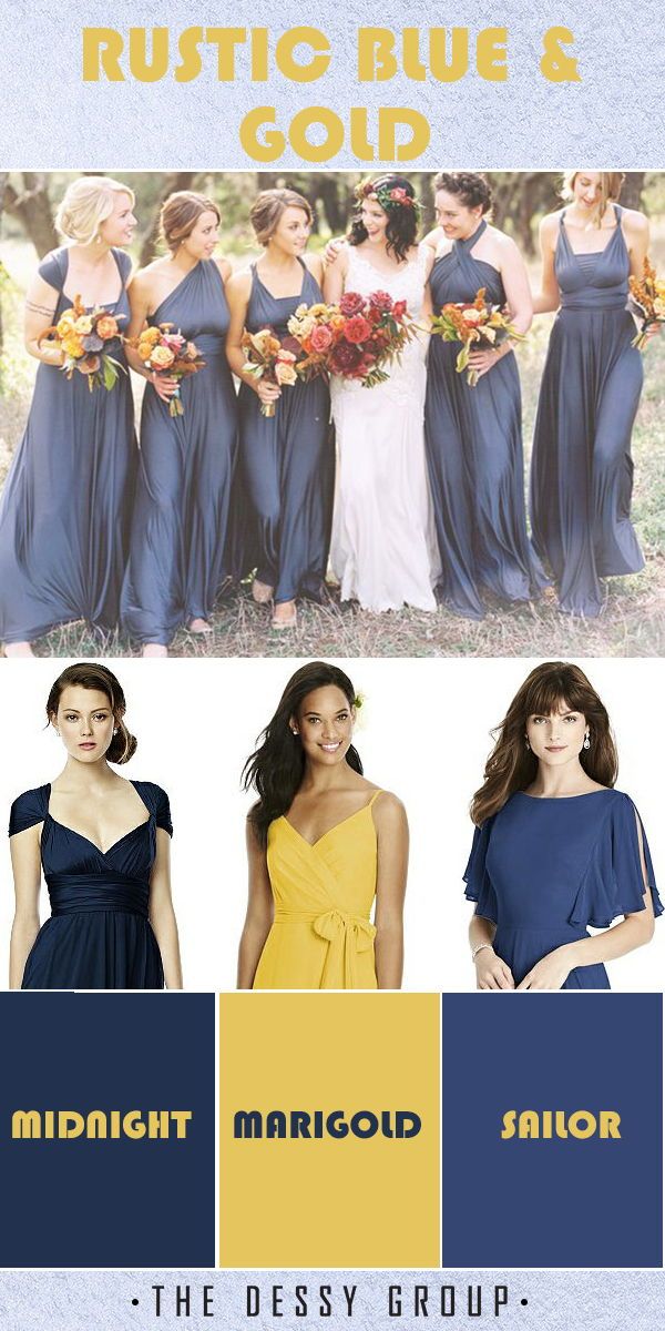 Blue Dresses for Wedding Lovely Rustic Blue and Gold Wedding Inspiration Featuring the Dessy