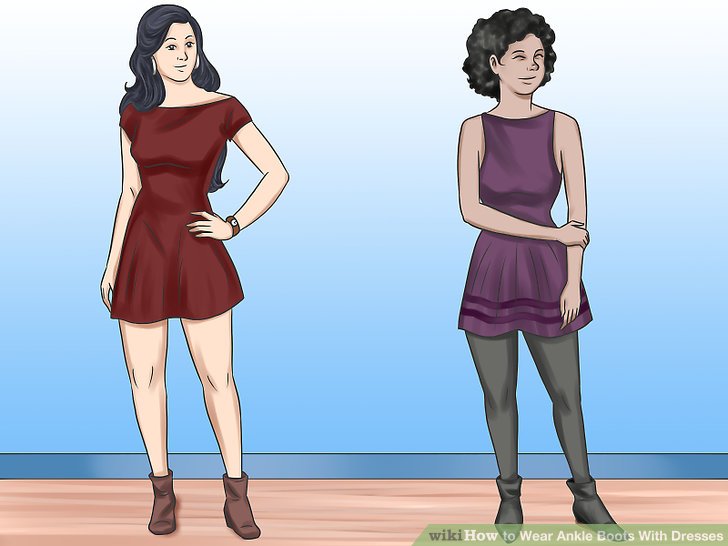 Blue Dresses to Wear to A Wedding Awesome How to Wear Ankle Boots with Dresses with Wikihow