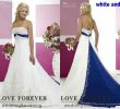 Blue Plus Size Wedding Dresses New Discount 2018 Vintage Country Plus Size Wedding Dresses Silver Embroidery Satin White and Royal Blue Lace Up Two tone Bridal Gowns Cheap Halter A