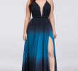 Blue Wedding Dresses Plus Size Lovely Ombre Chiffon Halter A Line Plus Size Gown In 2019