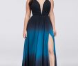 Blue Wedding Dresses Plus Size Lovely Ombre Chiffon Halter A Line Plus Size Gown In 2019