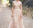 Blush Colored Wedding Dresses Fresh Charming Pink Lace Y V Neck Long Sheath Tulle Wedding