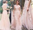 Blush Colored Wedding Dresses Inspirational Discount 2018 Cheap Country A Line Wedding Dresses V Neck Full Lace Appliques Blush Pink Champagne Long Sweep Train Reem Acra formal Bridal Gowns A