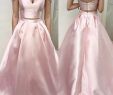Blush Gowns Awesome Blush Pink Straps Satin F the Shoulder Prom Dresses Two Piece evening Gown Low Back Beaded A Line Party Gowns Designer Prom Dresses Elegant Prom