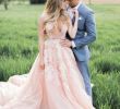 Blush Pink Wedding Dresses Elegant Blush Pink Wedding Dresses with White Lace Appliques Charming Deep V Neck See Through top Backless Sheer Bridal Gowns Plus Size Ready to Ship Wedding