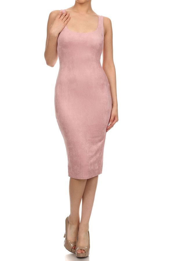 Body Fitting Dresses Inspirational Faux Suede Pastel Pink Fitted Dress