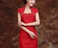 Bodycon Wedding Dress Inspirational Elegant Red Lace Queen Neck Bodycon Chinese Wedding Dress