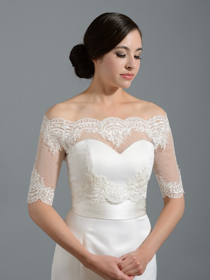 Bolero for Wedding Dress Lovely F Shoulder Dot Lace Bolero Wedding Jacket Wedding Dress