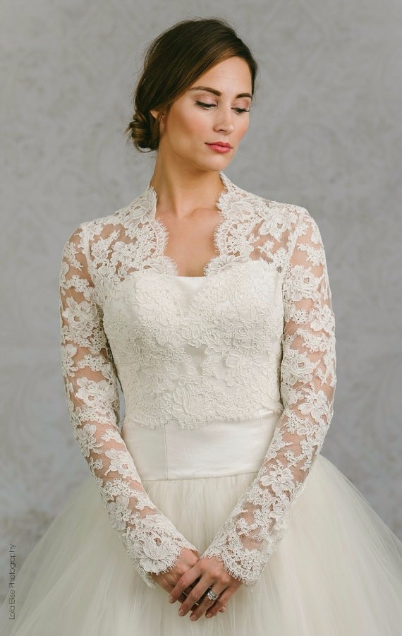 Bolero Jackets for Wedding Dresses Elegant Lace Wedding Dress with Shawl – Fashion Dresses