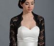 Bolero Jackets for Wedding Dresses New Black 3 4 Sleeve Bridal Lace Wedding Bolero Jacket 051n
