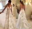 Bras for Wedding Dresses Elegant Beach Vestido De Noiva 2018 Wedding Dresses A Line V Neck Tulle Lace Backless Dubai Arabic Boho Wedding Gown Bridal Dresses