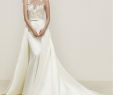 Bridal Designers Fresh New Ivory Lace Sheath Wedding Dresses 2019 Sheer Neck Beach Bridal Gowns Detachable Train Country Bridal Dresses with Sashes Robe De Mariée