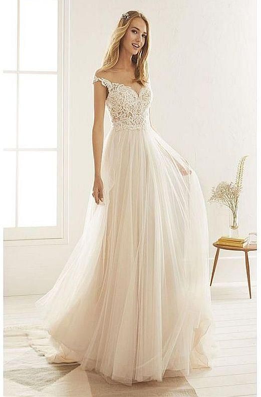 Bridal Sense New W1 White E Size 8 Olesa F White Beige Gown