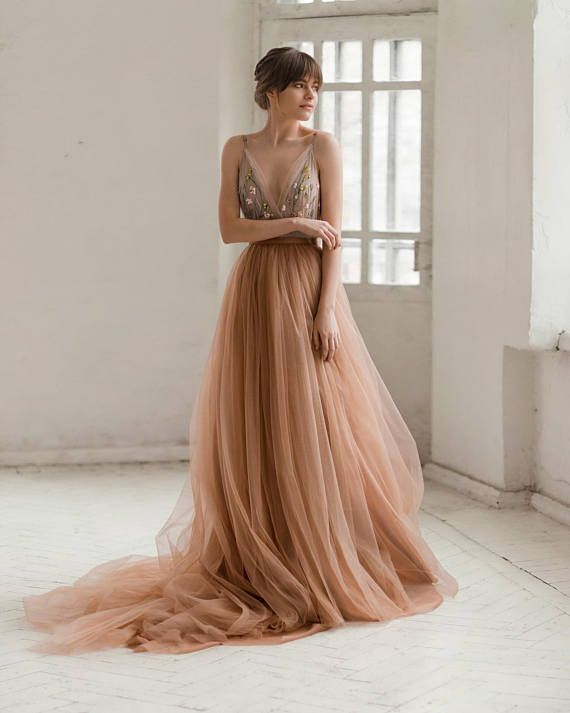 Bridal Skirt Lovely Dusty Copper Tulle Wedding Skirt Bridal Skirt In 2019