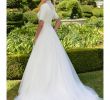 Bridal Tulle Skirt Beautiful Discount A Line Country Modest Long 2017 Wedding Dresses with Half Sleeves Lace top High Neck buttons Back Tulle Skirt Bridal Gowns Brides Dress