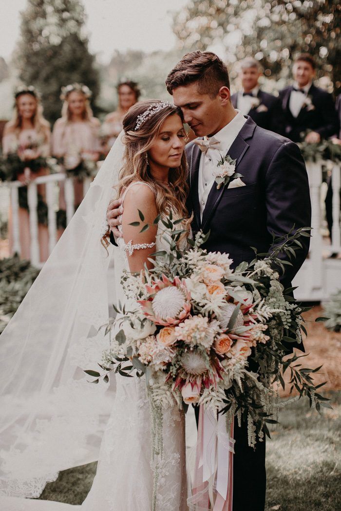 Brides House Beautiful Boho Brides Will Want to Take Notes From This Blush and Navy