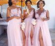 Bridesmaid Dresses On Sale Awesome Light Pink Bridesmaid Dresses 2019 Lace top A Line Wedding Bridesmaid formal Dress Custom Made Cheap formal Dress Front Split Watermelon Bridesmaid