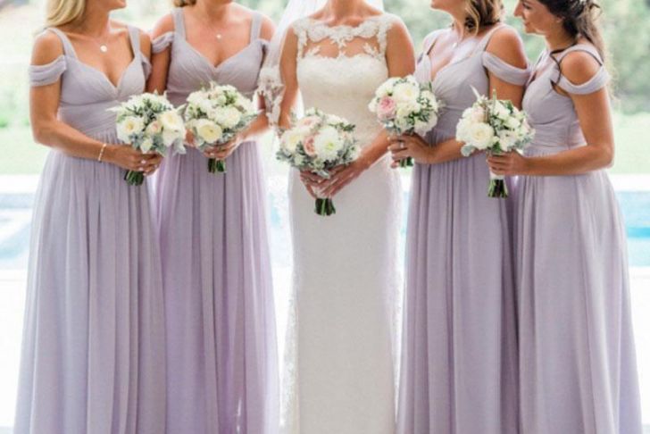 Bridesmaid Dresses On Sale Beautiful 2018 Land Lavendel Brautjungfer Kleider Nach Maß Brautjungfern Kleid Geraffte Chiffon Stock Länge Straps Aus Der Schulter Für Hochzeiten