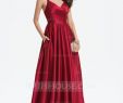 Bridesmaid Dresses with Pockets Awesome A Line V Neck Floor Length Satin Prom Dresses with Ruffle Pockets