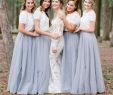 Bridesmaid Short Dresses Inspirational Two Pieces Dusty Blue Tulle Country Bridesmaid Dresses Short