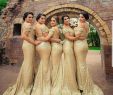 Brown Dresses for Wedding Inspirational 2018 New Gold Sequined Bridesmaid Dresses F Shoulder Pleats Mermaid Long Maid Honor Dress Wedding Guest Party Gowns Plus Size Custom