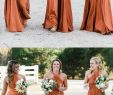 Burnt orange Wedding Dresses Elegant Burnt orange Long Bridesmaid Dresses A Line Halter Floor