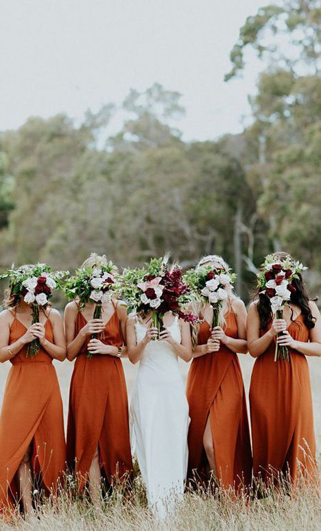 Burnt orange Wedding Dresses Elegant Pin On Fall Weddings