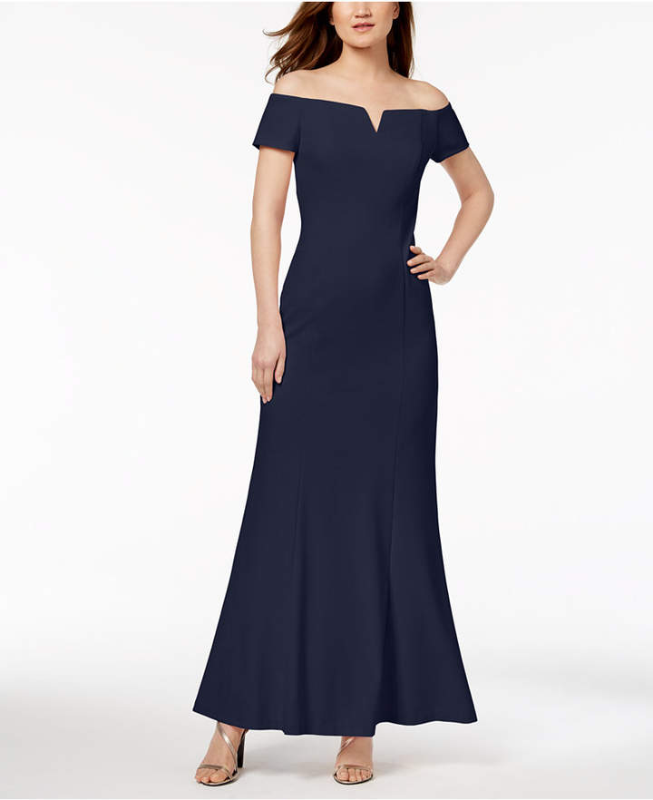 Calvin Klein Notched f The Shoulder Gown