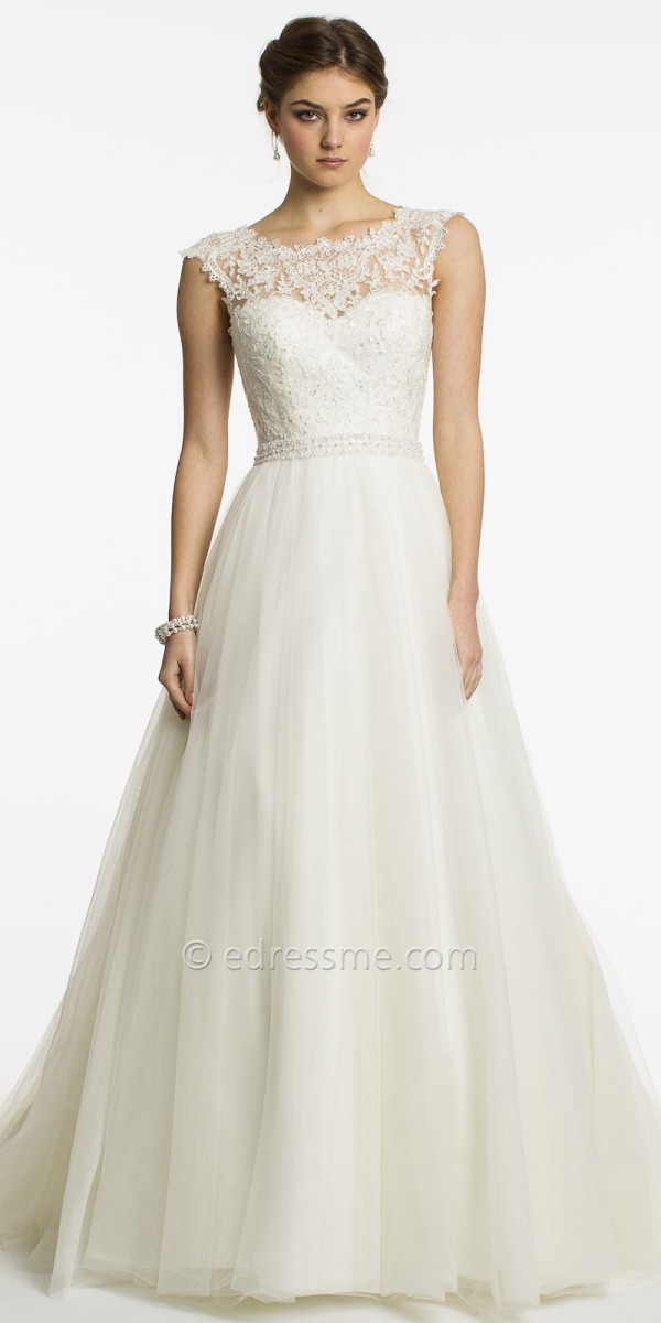 Lace Cap Sleeve Wedding Dress by Christian Michele from Camille La Vie e