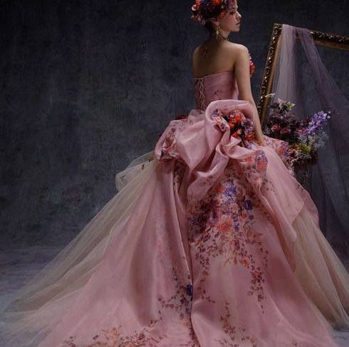Cartoon Wedding Dresses Luxury Peachy Girl Fluffy Princess Gowns