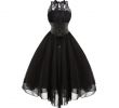 Casual Corset Dress Elegant Gothic Cross Back Lace Panel Corset Dress Black L Mobile