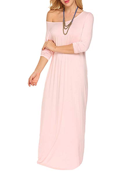 Casual Dresses to Wear to A Wedding Fresh Od Lover Women S Long Sleeve Casual Round Neck solid Loose Maxi Long Party Dress