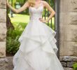 Casual Ivory Wedding Dress Elegant Enchanting by Mon Cheri Handkerchief Skirt Casual
