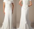 Casual Wedding Dresses Beautiful Ivory Chiffon Informal Beach Mermaid Modest Wedding Dresses with Cap Sleeves buttons Back Jewel Neck Beaded Lace Appliques Bridal Gowns Lds