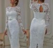 Casual Wedding Dresses with Sleeves Lovely Vintage Lace Tea Length Short Wedding Dresses 2019 with Long