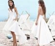 Casual White Wedding Dresses New Cheap Summer High Low Beach A Line Wedding Dresses with Pockets Backless Spaghetti Strapssimple Short Front Long Back Bridal Gowns