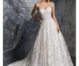 Champagne and Ivory Wedding Dress Elegant Mori Lee 8220 Katerina Strapless Chantilly Lace Gown Ivory