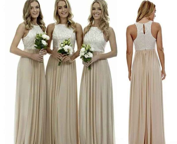 Champagne Colored Bridesmaid Dress Unique Y Long Champagne Chiffon Bridesmaid Dresses Lace Beach Bridesmaids Dress Plus Size Wedding Guest Gowns Country Maid Honor Dress Olive Green