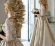 Champagne Colored Wedding Dresses Luxury Discount Real Image 2018 Newest Champagne Wedding Dresses Sheer Neck Half Sleeves Appliques Lace Satin Wedding Gowns Vintage Bridal Dress