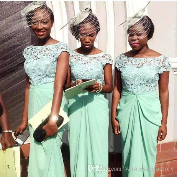 Changing Dresses for Wedding Reception Inspirational Country Wedding Mint Green Bridesmaid Dresses Delicate Lace Short Cap Sleeve Pleats Chiffon Floor Length Nigeria Bridesmaid Dresses