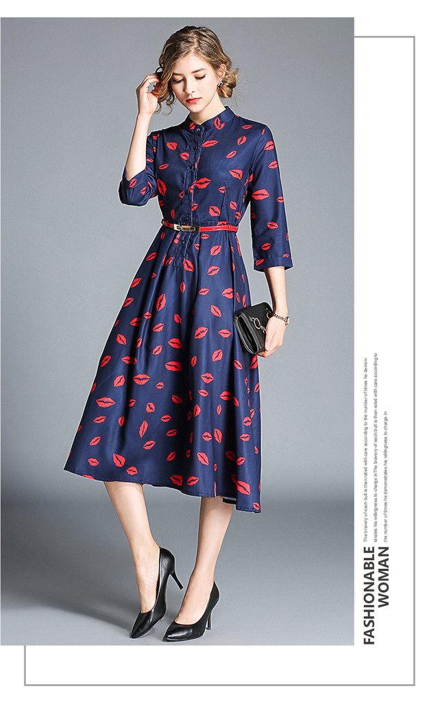 fice Work Lip print Dresses for Women La s 3 4 Sleeve Red Blue Polka Dot Dress 0fbcdf84 612e 4cb9 8ef0 61e19f4bf8cb 1024x1024