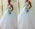 Cheap Bridal Gowns Unique Elegant Modest A Line Spaghetti Straps White Wedding Dresses Floor Length Tulle Lace Cheap Bridal Wedding Gowns Lace Up Robe De Mariée