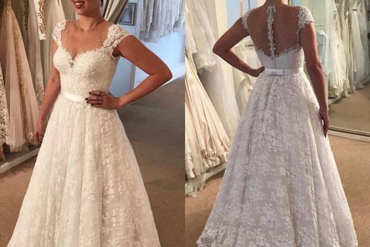 Cheap Ivory Wedding Dresses Elegant White Ivory Wedding Dress Noble Appliqued Lace Country Garden Bride Bridal Gown Custom Made Plus Size