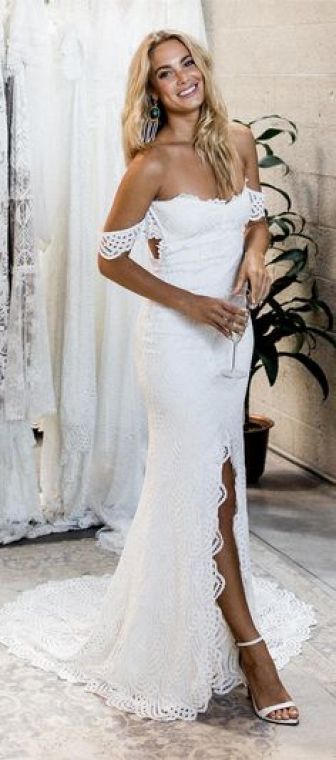 Cheap Ivory Wedding Dresses New Country White Mermaid Wedding Dresses for Bride Off the
